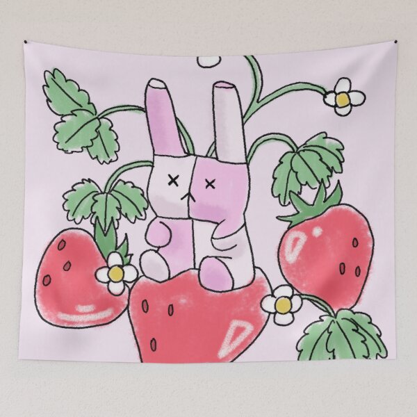 Item preview, hamsandwich and strawberries coloured designed and sold by sleepyarts.