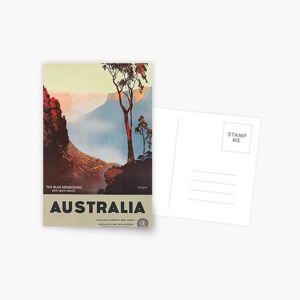 Item preview, Vintage Australia Blue Mountains poster designed and sold by heymate.