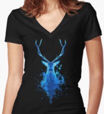 Magic Deer Women's Fitted V-Neck T-Shirt