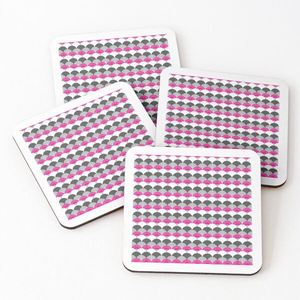 Item preview, MODERN SCALLOP PATTERN modern minimal bright gray pink designed and sold by Kat Massard.