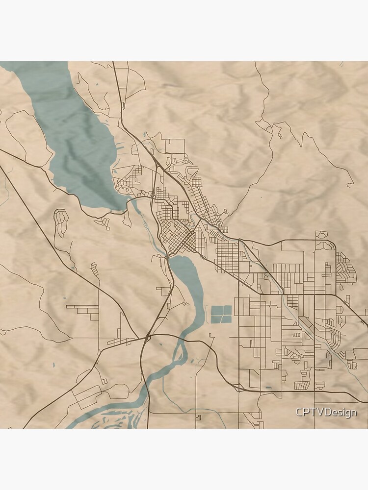 "Klamath Falls Sepia Map" Photographic Print for Sale by CPTVDesign | Redbubble