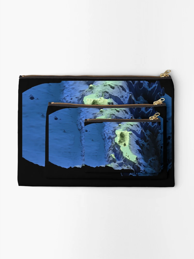 Thumbnail 2 of 4, Zipper Pouch, Puerto Rico Trench - Digitally Rendered Map designed and sold by cstats.
