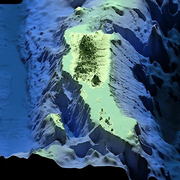 Artwork thumbnail, Puerto Rico Trench - Digitally Rendered Map by cstats