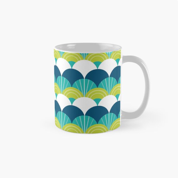 Item preview, MODERN SCALLOP PATTERN modern minimal bright peacock colours designed and sold by Kat Massard.