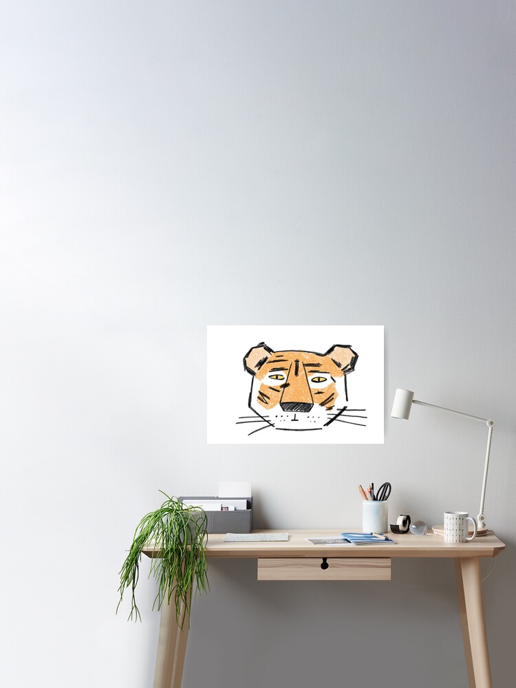 Tiger Wall Art Pencil Sketch 2 Pack 