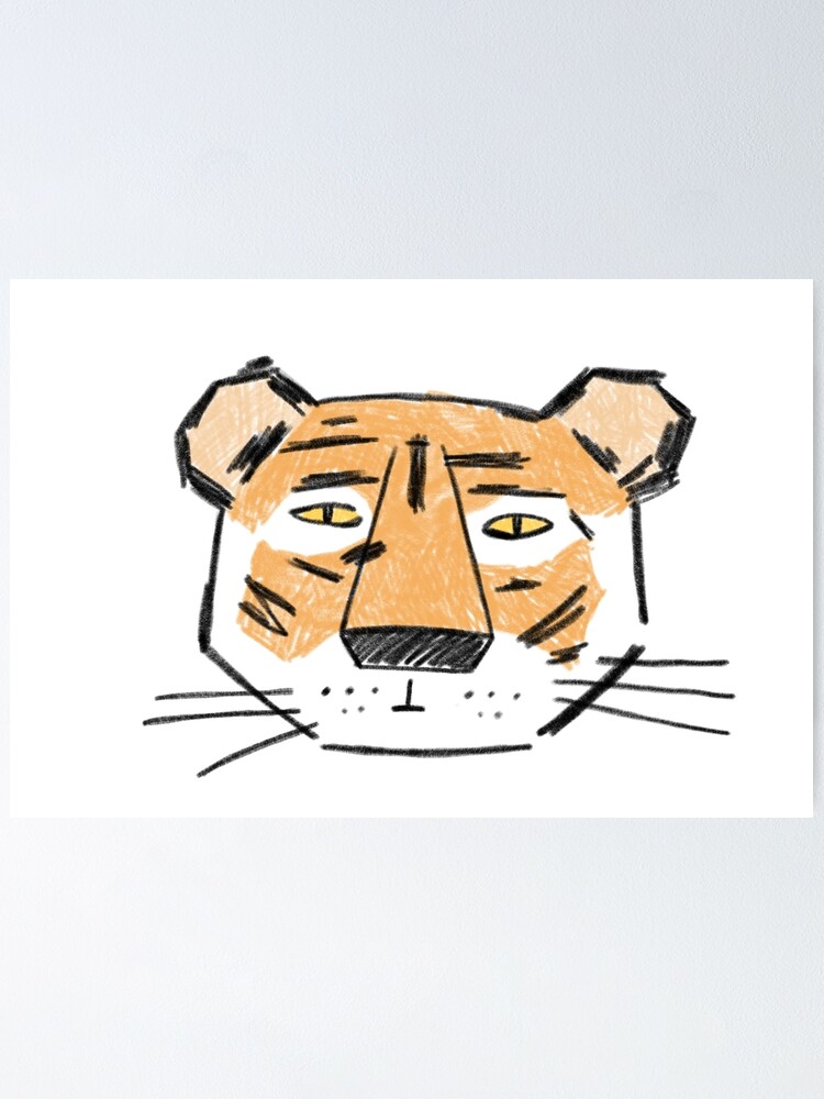 Tiger Wall Art Pencil Sketch 2 Pack 