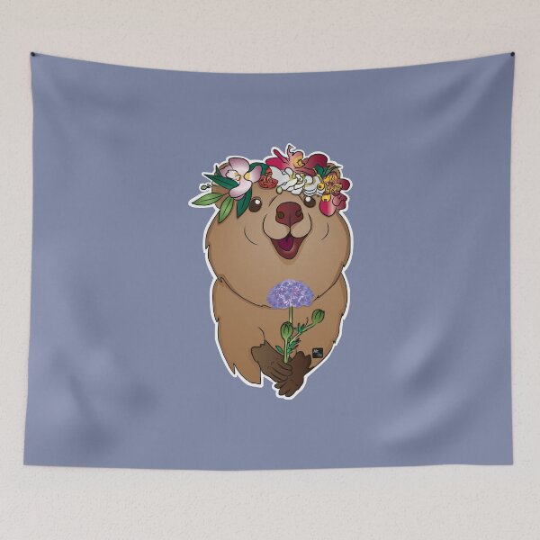 Item preview, Quokka with Flower Crown designed and sold by alttabstudio.