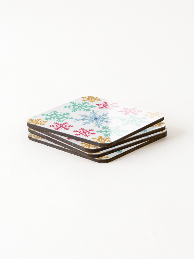 Thumbnail 4 of 5, Coasters (Set of 4), Colorful Snowflake Pattern designed and sold by designlee.