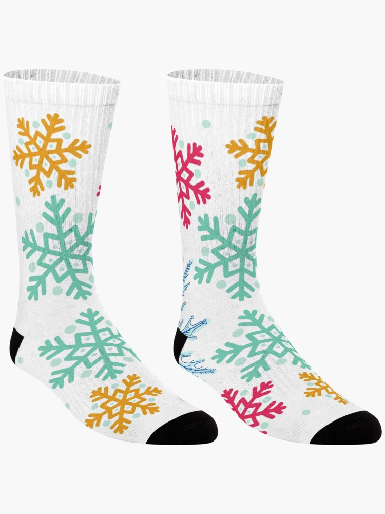 Thumbnail 3 of 5, Socks, Colorful Snowflake Pattern designed and sold by designlee.