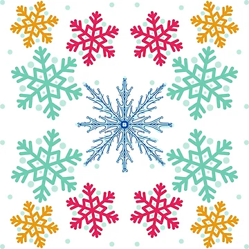Artwork thumbnail, Colorful Snowflake Pattern by designlee