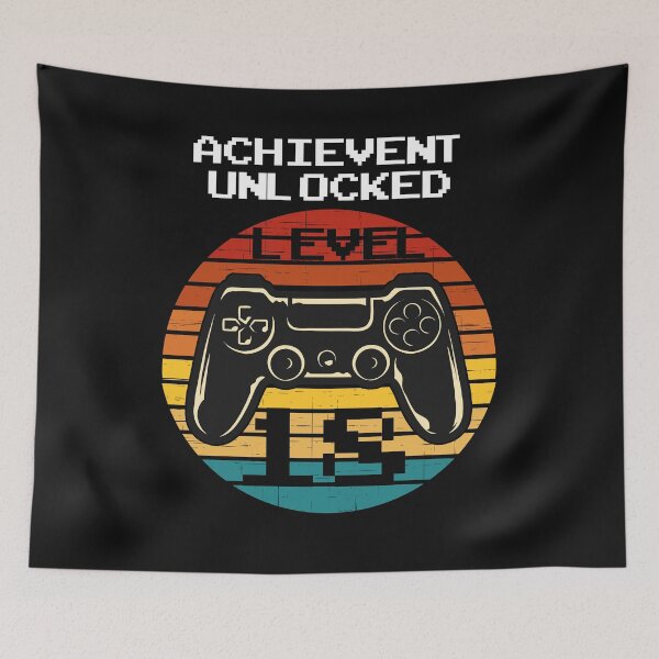 Item preview, birthday achievement unlocked level up gamer  designed and sold by PERsonalthreads.