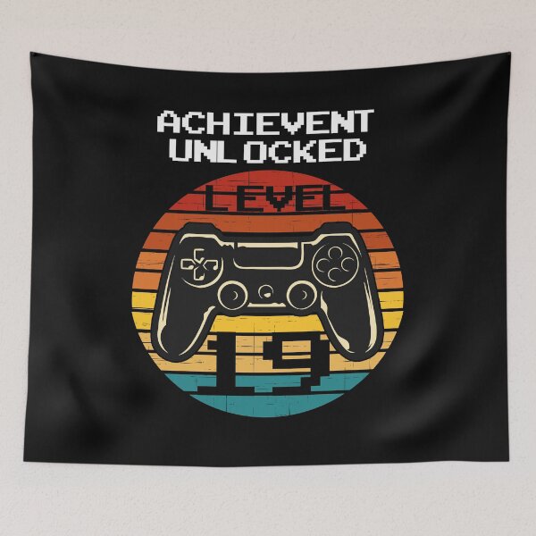 Item preview, birthday achievement unlocked level up gamer  designed and sold by PERsonalthreads.