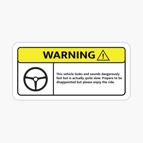 Underpowered Engine Warning  Sticker for Sale by alttabstudio