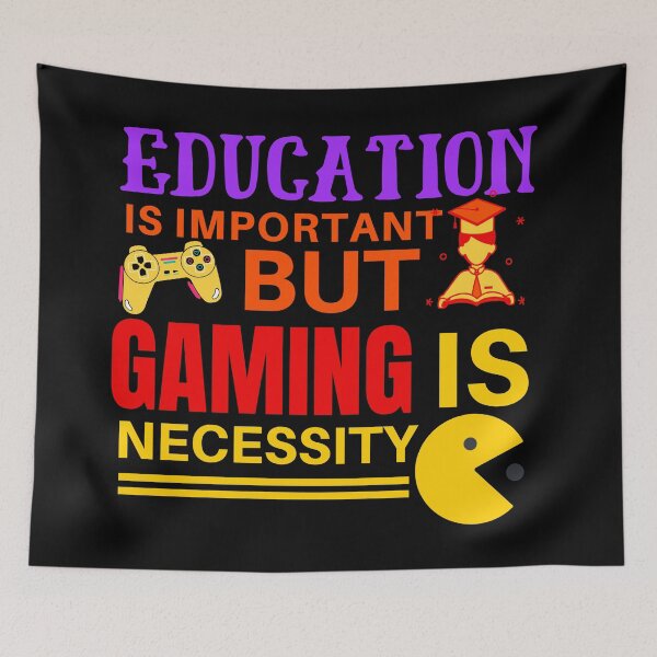 Item preview, education is important but gaming is importanter designed and sold by inspiredtees24.