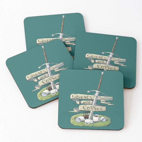 Item preview, Quests and Coffee designed and sold by SelaRoseArt.