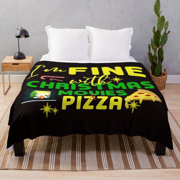 Item preview, I'm Fine With Christmas Movies And Pizza - Funny Laptop, Pizza, Christmas Stars and Symbols designed and sold by leo121687.