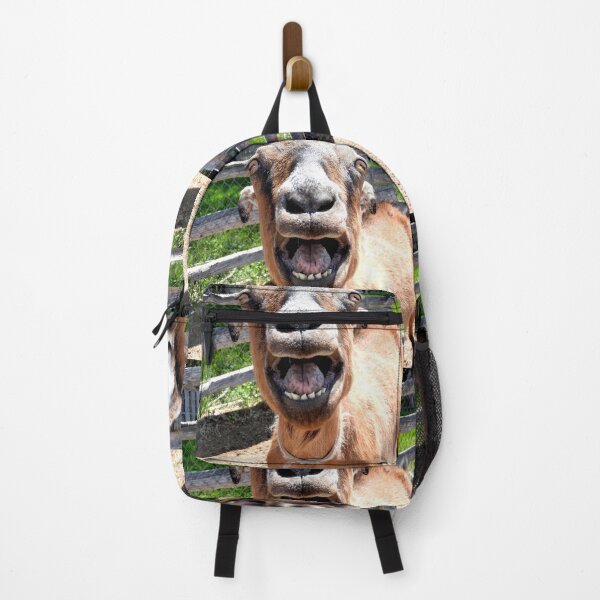 Item preview, smiling goat, yelling goat, funny goat designed and sold by Stephanie Skeem.