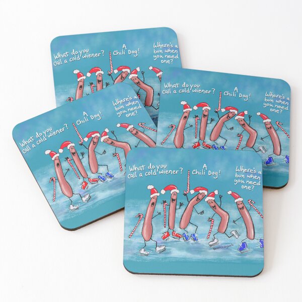 Item preview, Skating Hot Dogs in Santa Hats designed and sold by BRobinson.