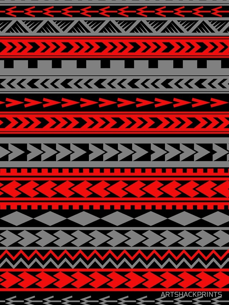Thumbnail 4 of 4, iPhone Case, gray and red patterns designed and sold by ARTSHACKPRINTS.
