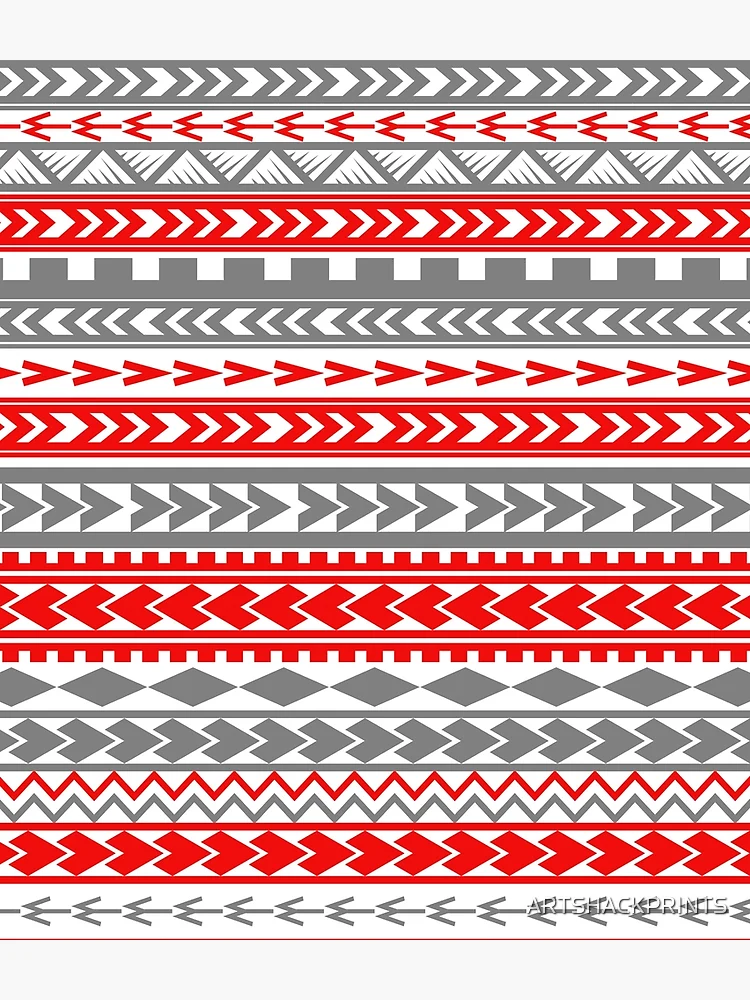 Thumbnail 3 of 3, Backpack, gray and red patterns designed and sold by ARTSHACKPRINTS.