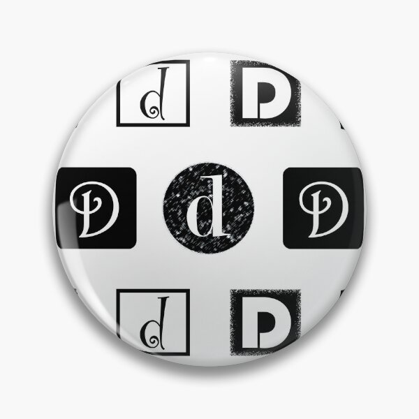 Item preview, Letter D Black and White Geometric Pattern designed and sold by CJAura by Claire Jane Johnson.