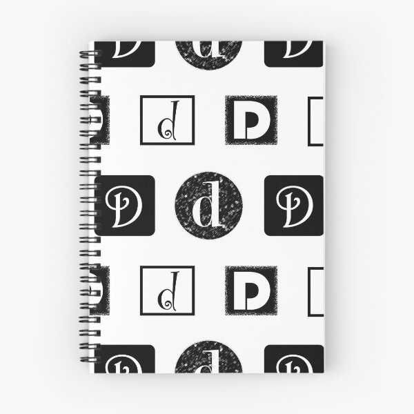 Item preview, Letter D Black and White Geometric Pattern designed and sold by CJAura by Claire Jane Johnson.