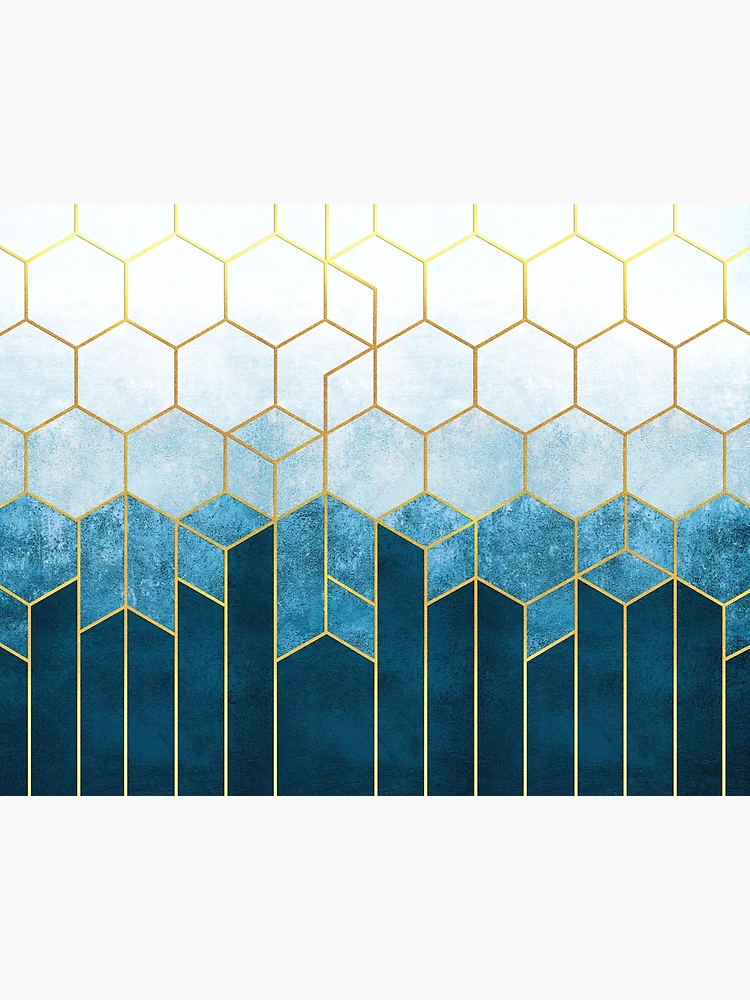 Cerulean Blue + Print Redbubble Sale Art EscapistDecor for by Hexagons Design\