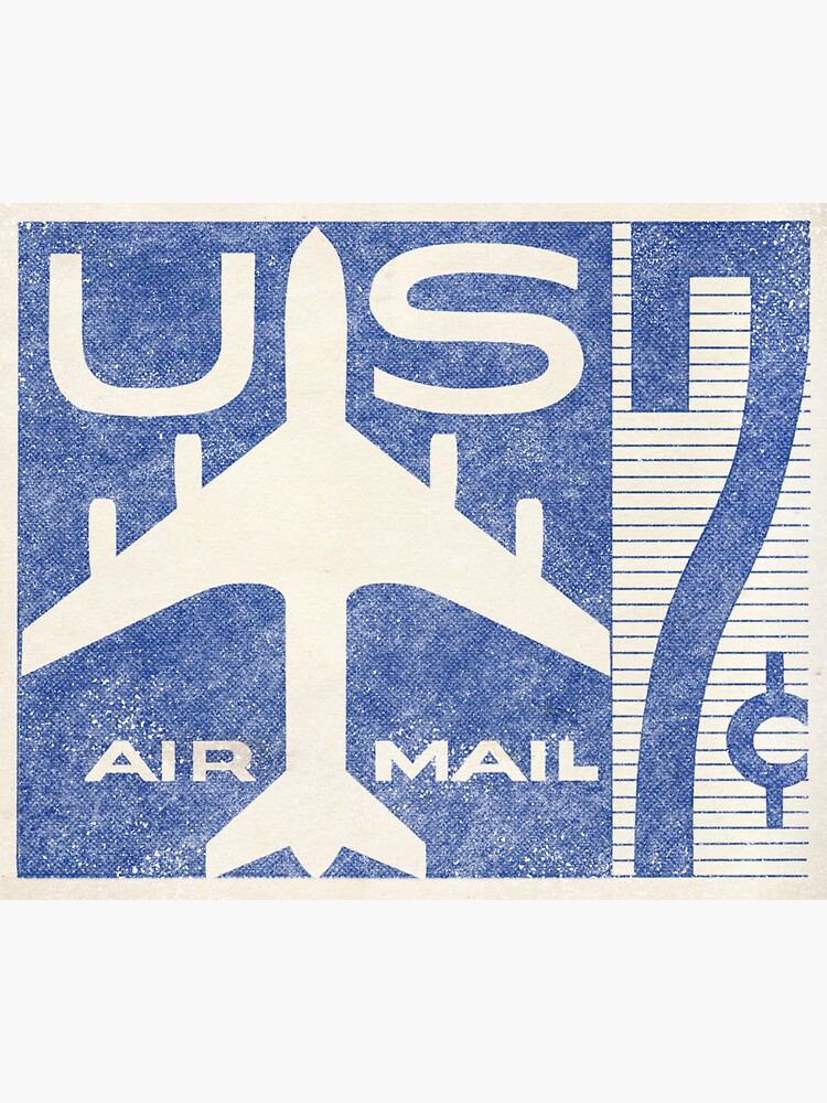 US AIR MAIL - stamp Sticker for Sale by CreativeGiant