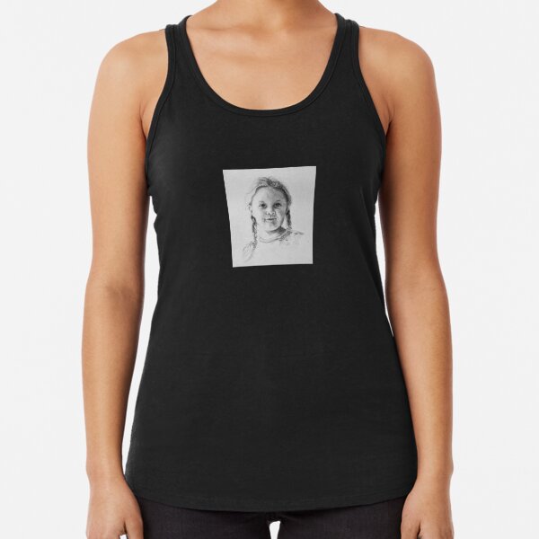 Girl in charcoal  by Adelaide Artist Avril Thomas Racerback Tank Top
