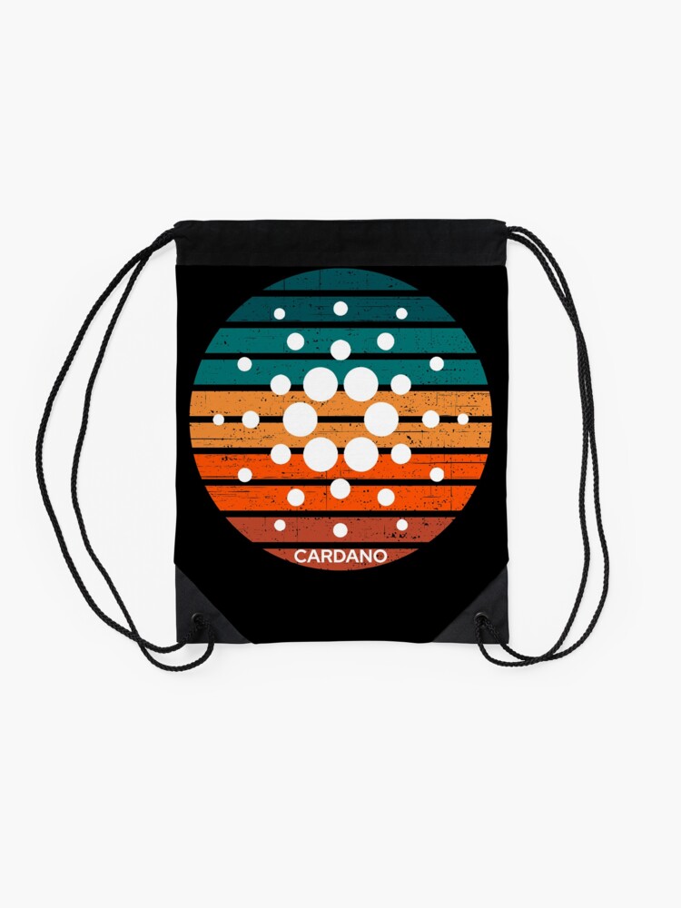 "Cardano ADA Cryptocurrency Grunge v3" Drawstring Bag by ...