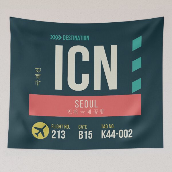 Item preview, Seoul Airport Stylish Luggage Tag (ICN) designed and sold by SLAG-Creative.