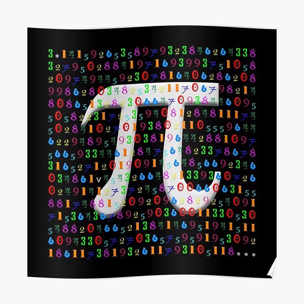 Digits of pi with π symbol in the middle π Poster