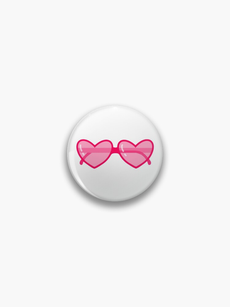 heart sunglasses pink Pin