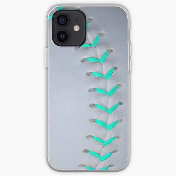 Light Blue Stiches Softball / Baseball iPhone Soft Case
