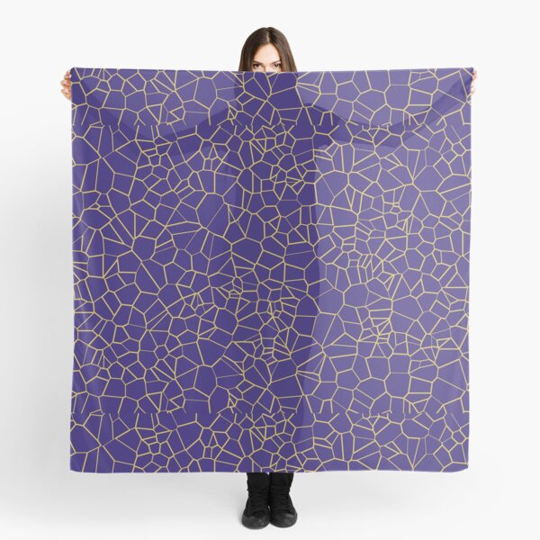 Voronoi: Gold on Blue Scarf