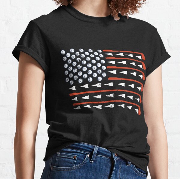 American Flag Golf Funny Golf TTA Classic T-Shirt