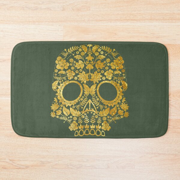 Item preview, Gold Floral Skull Head designed and sold by Alladin7.
