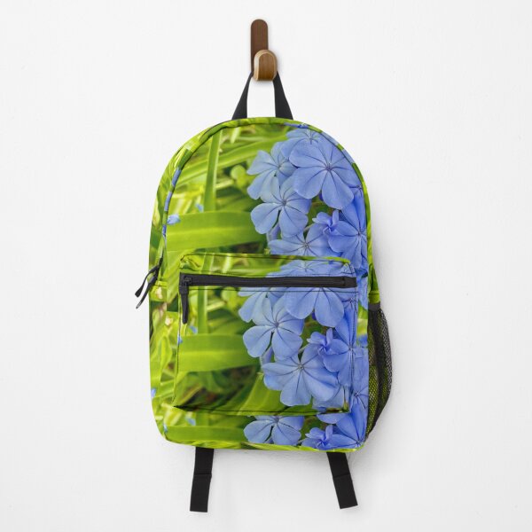 Item preview, Blue Plumbago set against green leaves designed and sold by Chinaspaces.