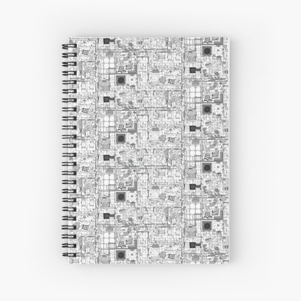 Lineart Map - Horror Hospital 2 Spiral Notebook