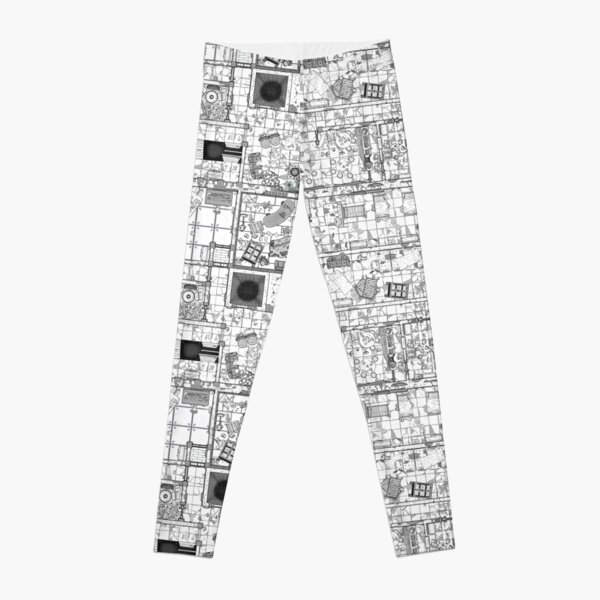 Lineart Map - Horror Hospital 2 Leggings