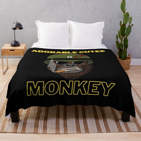Adorable Cutee Monkey Throw Blanket
