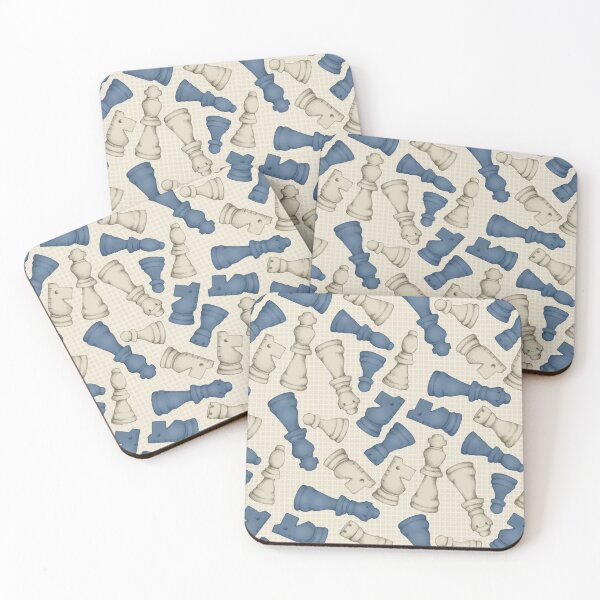 Item preview, Once a Pawn a Chess Game - navy blue, neutral cream and tan designed and sold by Perrin Le Feuvre.