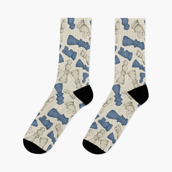 Item preview, Once a Pawn a Chess Game - navy blue, neutral cream and tan designed and sold by Perrin Le Feuvre.