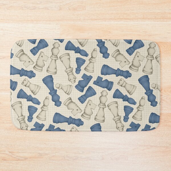 Item preview, Once a Pawn a Chess Game - navy blue, neutral cream and tan designed and sold by Perrin Le Feuvre.