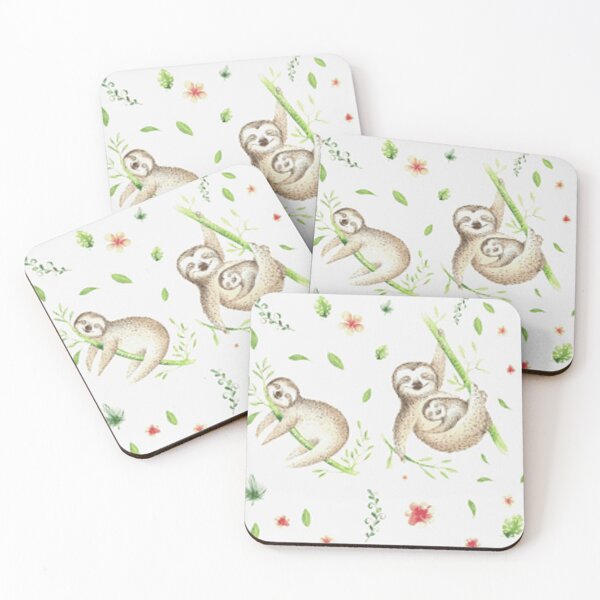 Item preview, Cute Family of Sloths Hanging Around print on sloth gifts, family apparel, home decor, designed and sold by lduke47.