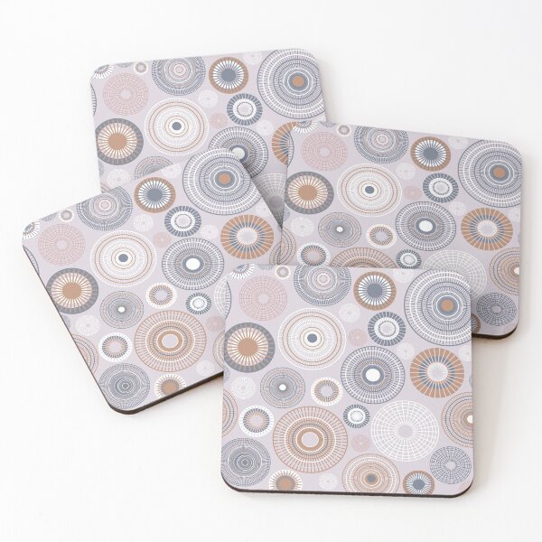 Item preview, Concentric circles in gray, white and rose - seamless pattern designed and sold by colorofmagic.