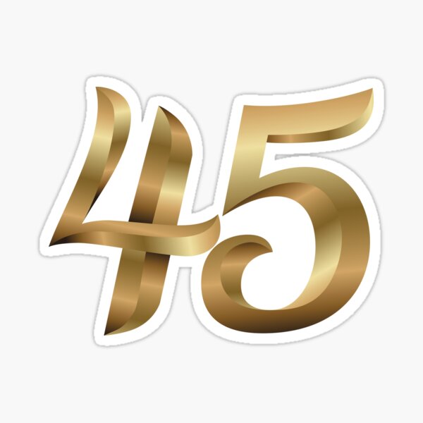 45-golden-number-forty-five-sticker-for-sale-by-under-thetable