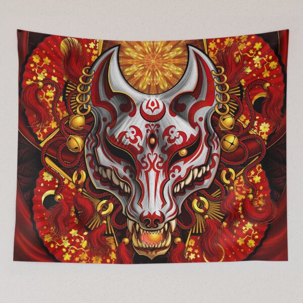 Item preview, Kitsune, Fox Mask - Red and White designed and sold by Abysm Internal.