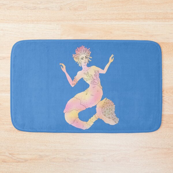 Item preview, Inked Coral Mermaid in Orange and Pink designed and sold by AvalonUnmuzzled.