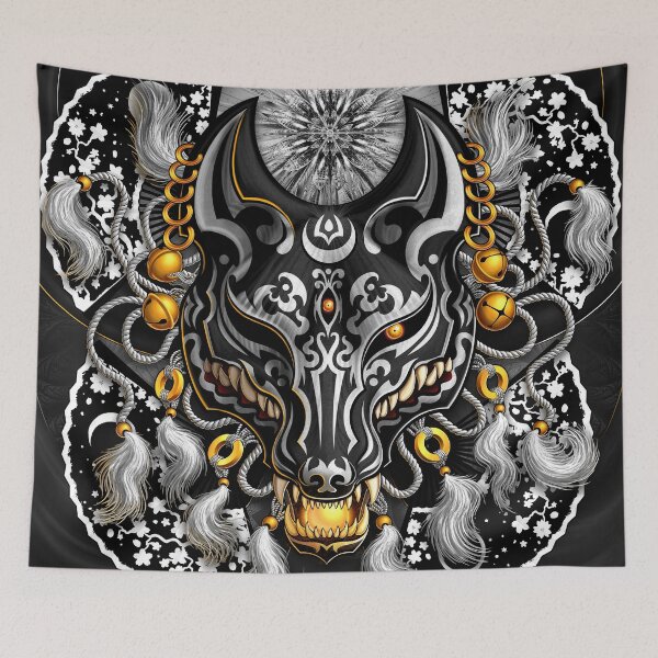 Item preview, Kitsune, Fox Mask - Black and White I designed and sold by Abysm Internal.